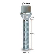 Болт M12x1.5 S55 H17 Zn конус Вектор 075216 Z